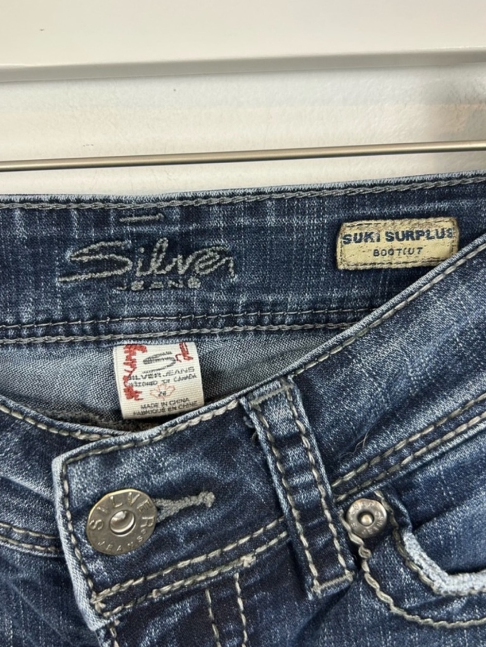 Silver Jeans Suki Surplus Bootcut Dark Wash Size 26 Western Cowgirl Rodeo - Picture 3 of 8